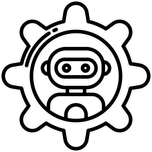 Robot settings metal ai icon