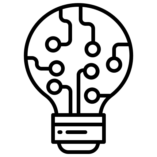 Bulb creative artificial intelligence idea icon Bulb creative artificial intelligence idea icon