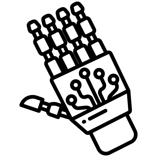 Hand arm electronics robotic hand icon Hand arm electronics robotic hand icon