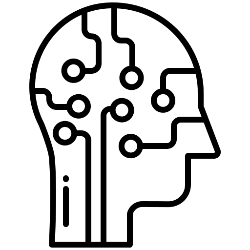 Head artificial intelligence science technology icon Head artificial intelligence science technology icon