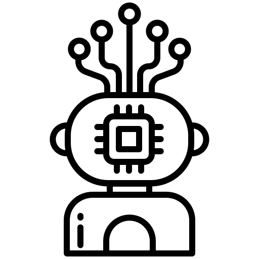 Robot artificial intelligence robot futuristic icon Robot artificial intelligence robot futuristic icon