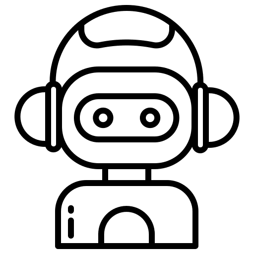Robot personal assistant robotics logistics icon Robot personal assistant robotics logistics icon