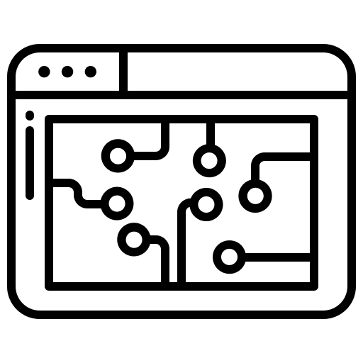 Website automaton data analysis icon Website automaton data analysis icon