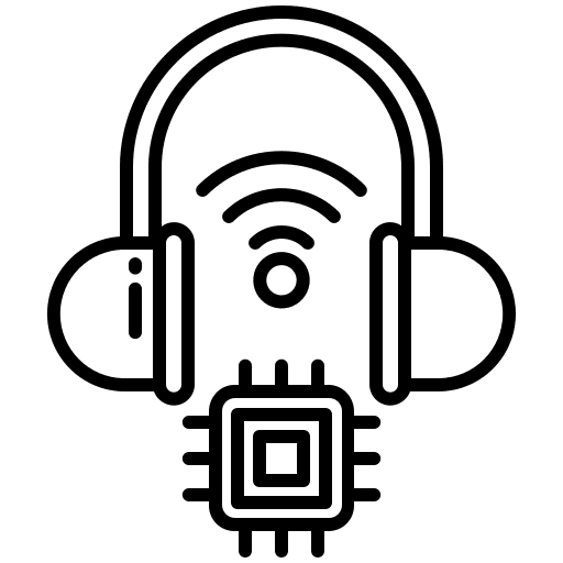 Headset chip call center technical support icon Headset chip call center technical support icon