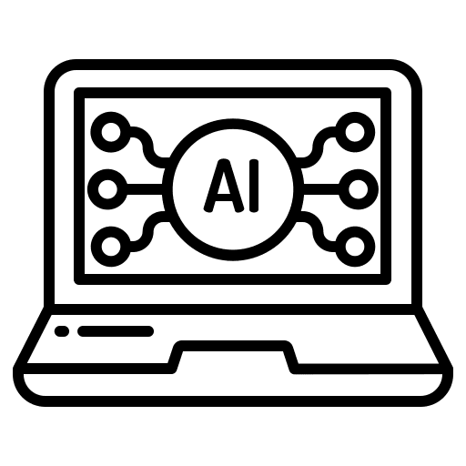 Laptop conversation artificial intelligence chat bubble icon Laptop conversation artificial intelligence chat bubble icon