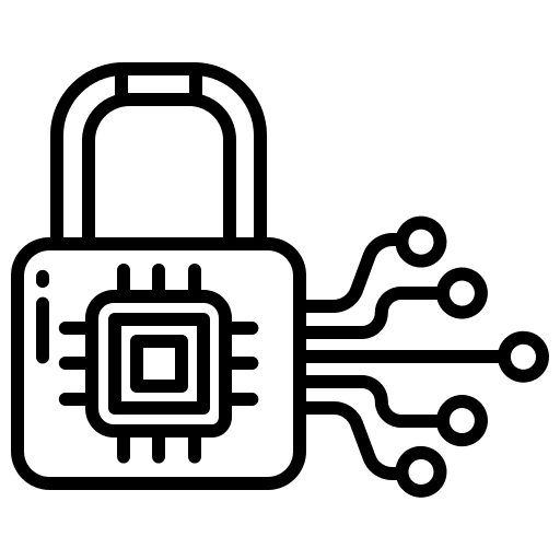 Padlock chip padlock processor icon Padlock chip padlock processor icon