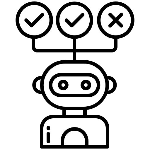 Robot decision robotics robot icon Robot decision robotics robot icon