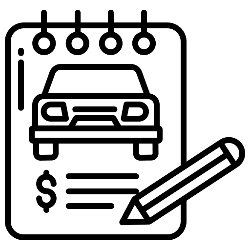 Invoice files and folders car document icon