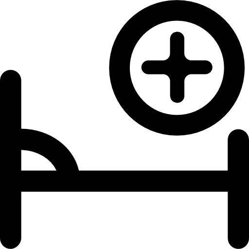 Hospital bed medical health clinic bed icon