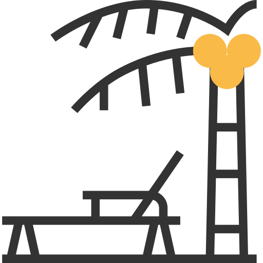 Beach nature beach sun icon