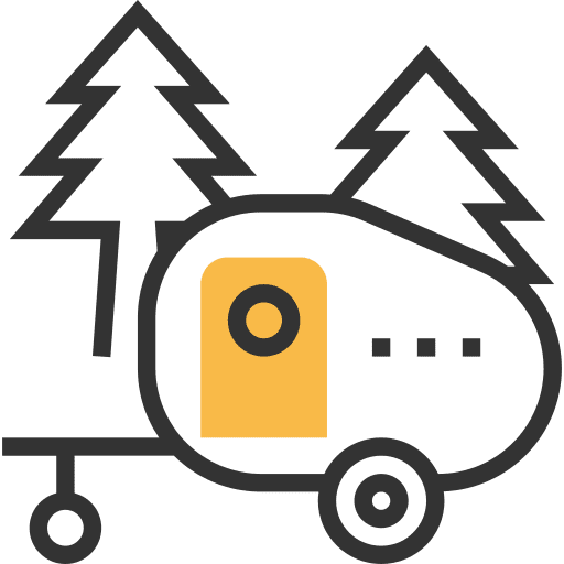 Caravan transportation trailer camping icon