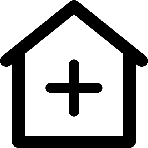 Hospital healthcare and medical urban architectonic icon