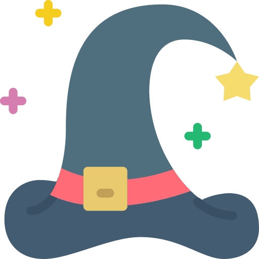 Hat fashion magician wizard icon