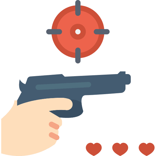 Shooting aim hand shoot icon