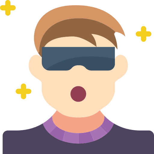 Virtual reality gaming virtual reality person icon