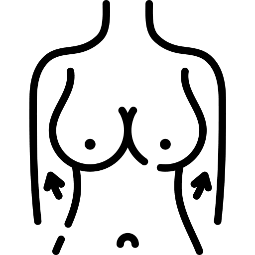 Beauty breast healthcare and medical lifting icon