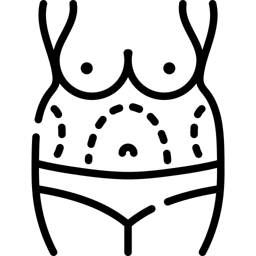 Belly abdomen reduction surgery icon