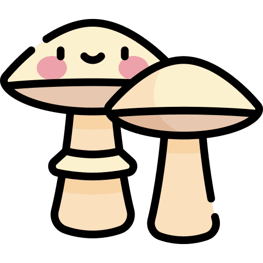 Mushrooms vegetarian organic food and restaurant icon