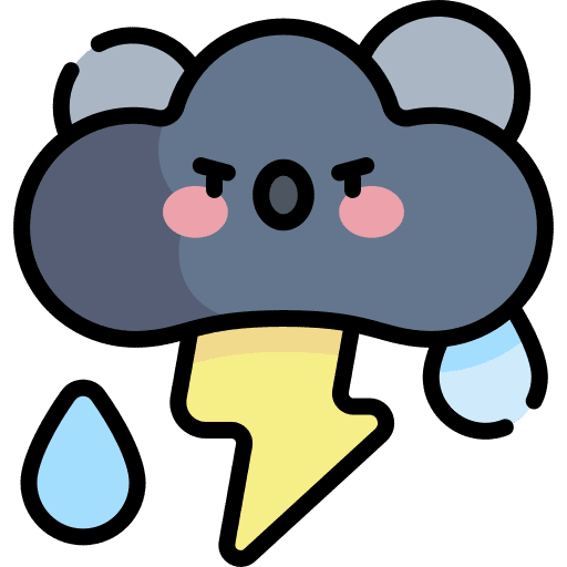 Storm rain thunderbolt forecast icon