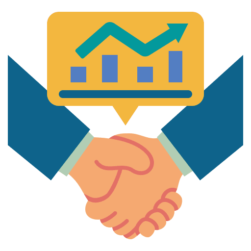 Partner graph partnership business and finance icon