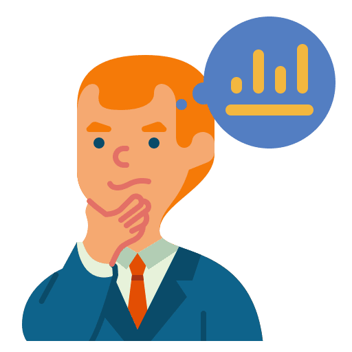 Thinking worker investment businessman icon