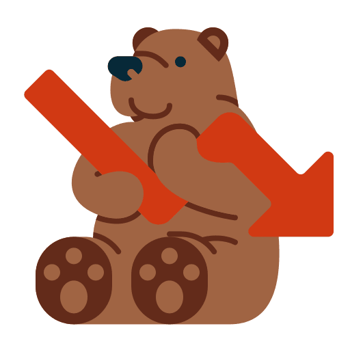 Bear graph market arrows icon