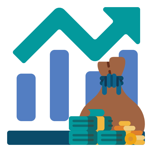 Cash investment statistics stock icon