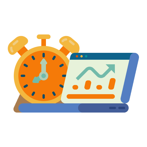 Future future clock statistics icon