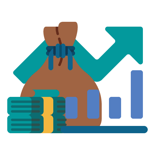 Profit graph financial stock icon