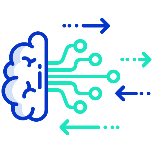Brain futuristic output artificial intelligence icon