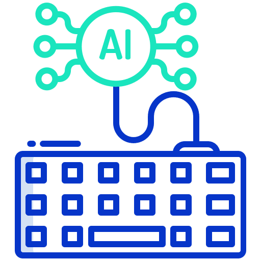 Keyboard industry typing robotics icon