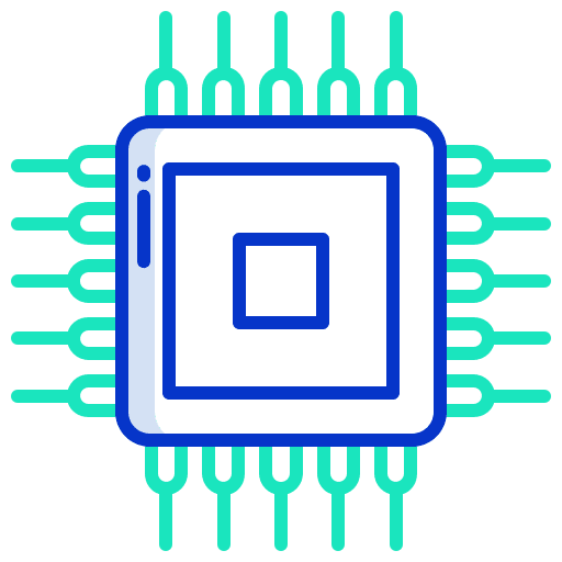 Microprocessor embedded microprocessor chip icon