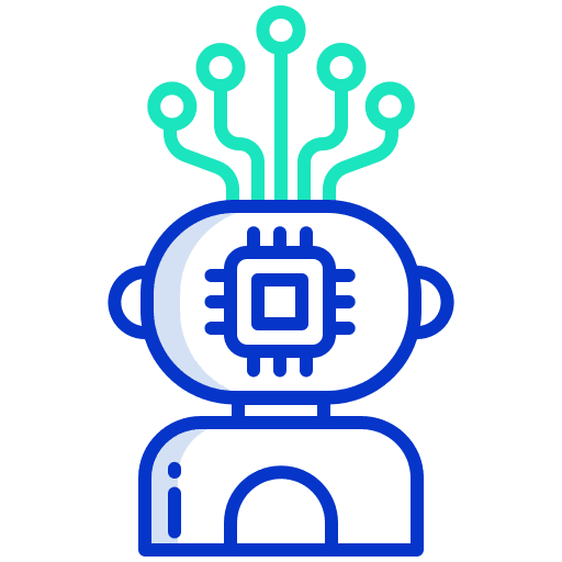 Robot artificial intelligence robot cyberpunk icon Robot artificial intelligence robot cyberpunk icon