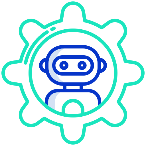 Robot gear electronics artificial intelligence icon