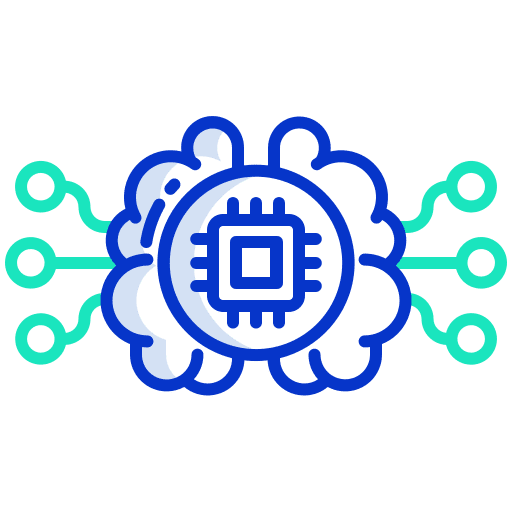 Brain engineering industry chip icon Brain engineering industry chip icon