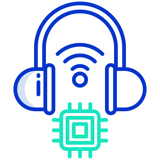 Headset technical support support chip icon Headset technical support support chip icon