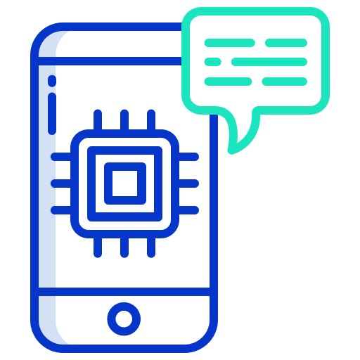 Chat smartech mobile futuristic icon Chat smartech mobile futuristic icon