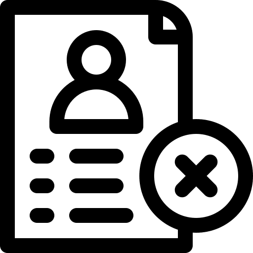Denied profile curriculum vitae user icon