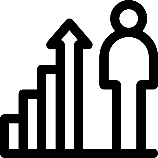 Employment candidates bar chart employment icon