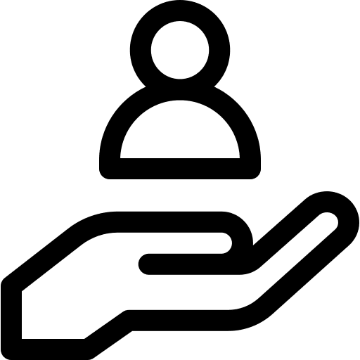 Hand help user support icon