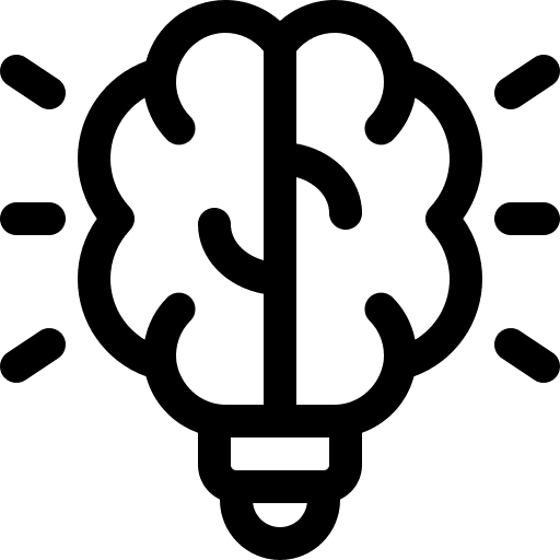 Idea illumination brain logic icon