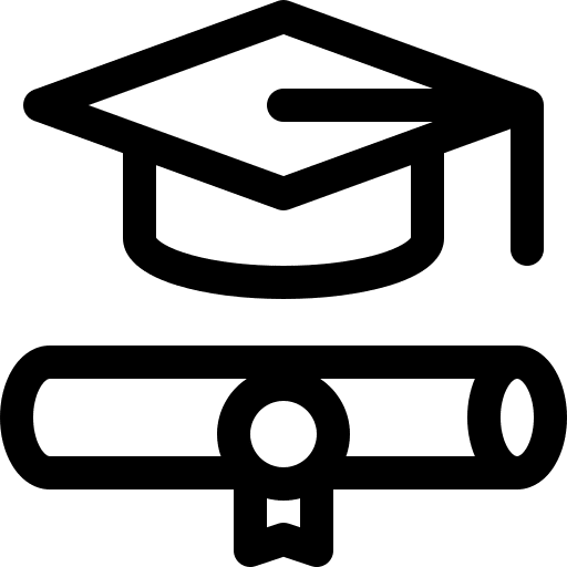 Mortarboard mortarboard certificate degree icon