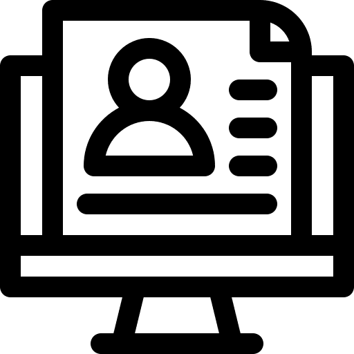 Online resume job seeking computer application icon