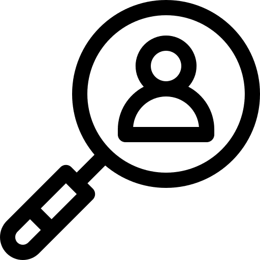 User information loupe ui icon