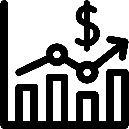 Bar chart stats analytics business and finance icon