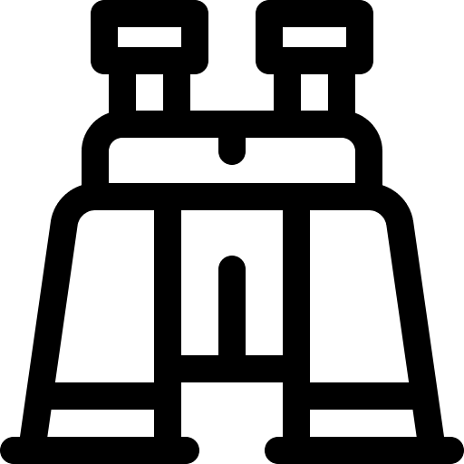Binoculars see spy eye icon