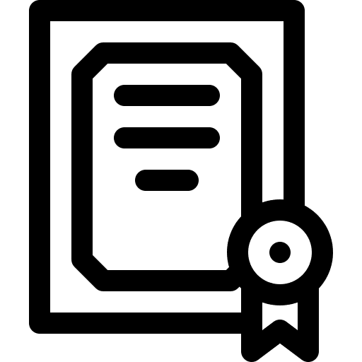 Certificate files and folders learning certificate icon