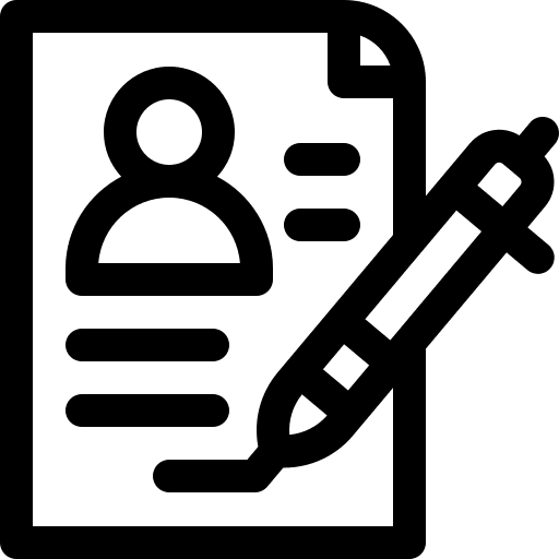 Contract signature inscription pencil icon