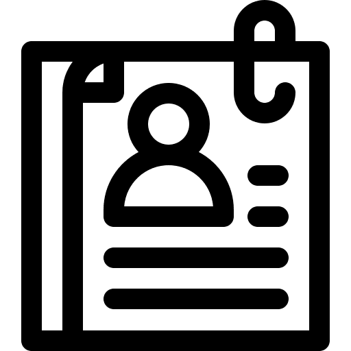 Cv personal info biography text icon