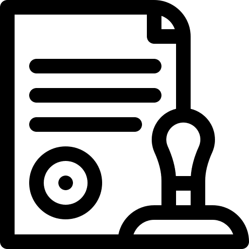 Stamp enroll official documents files and folders icon